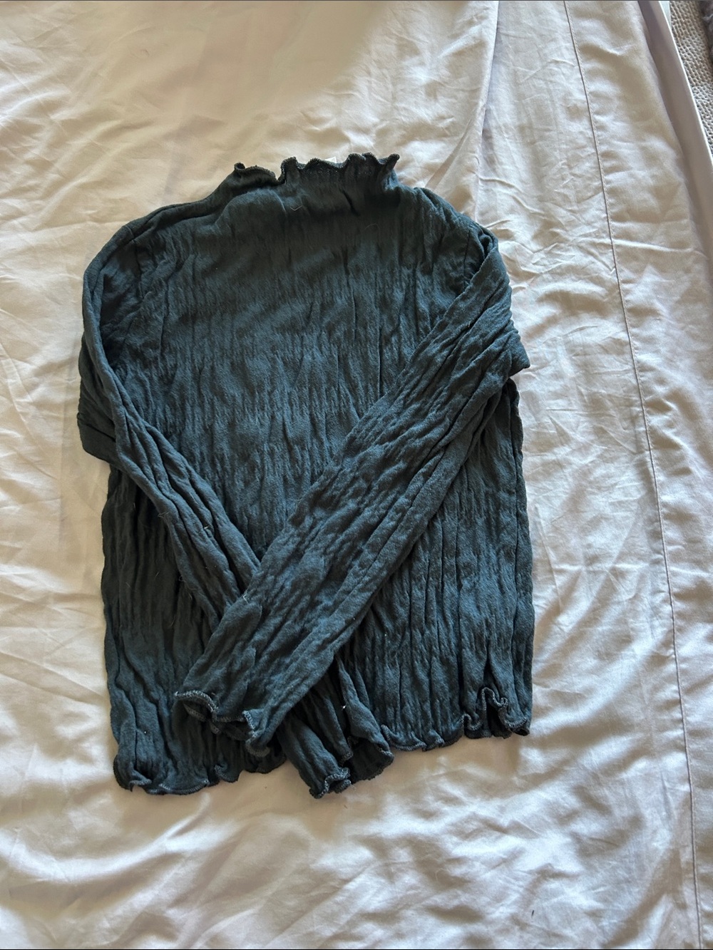Zara Kids Long Sleeve Crinkled Top - Teal